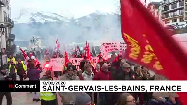 Акция у подножия Монблана за социальный климат