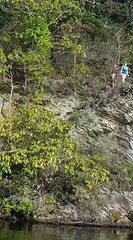 Plongeon gracieux depuis une falaise