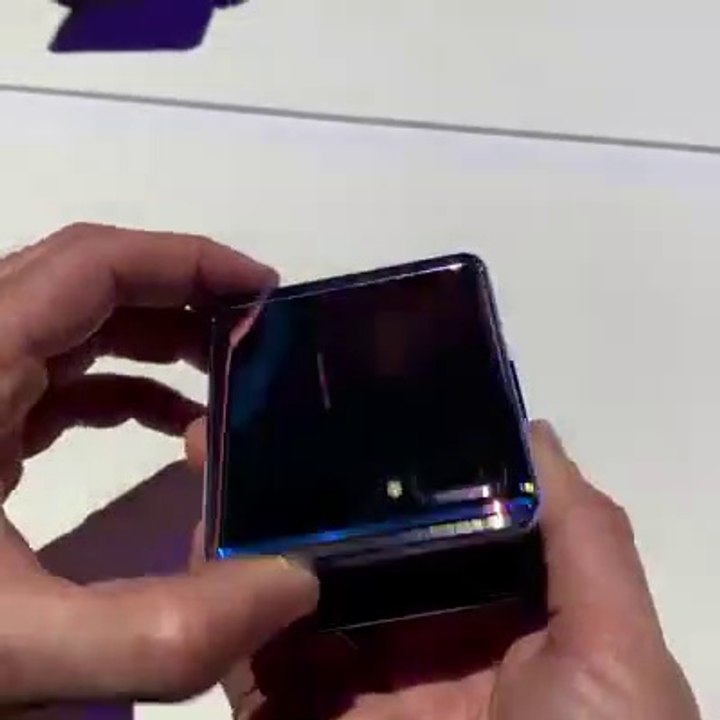 look at the Samsung Galaxy Z Flip with a foldable glass screen.