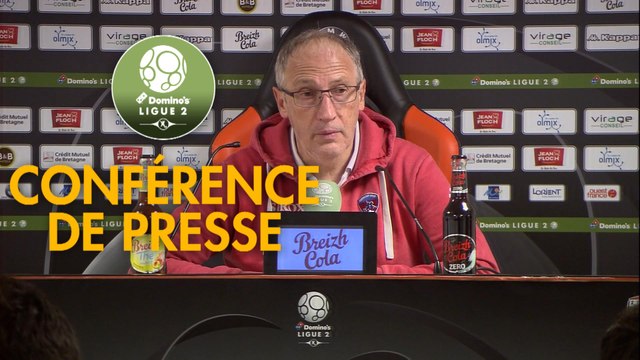Conférence de presse FC Lorient - Clermont Foot (0-1) : Christophe PELISSIER (FCL) - Pascal GASTIEN (CF63) - 2019/2020