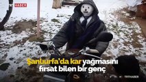 Yaptıkları kardan adamı motosiklete bindirdiler