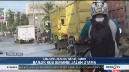 Banjir ROB Genangi Jalan Utama Tanjung Jabung Barat Jambi