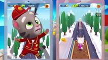 Fireman Tom vs. Princess Angela ️  ALL Worlds in Talking Tom Gold Run (Gameplay)