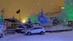 Artvin’de gece başlayan kar yağışı şehri beyaza bürüdü