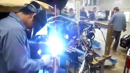 Audi S4 car body repair on Celette frame machine.part 4-