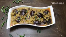 Hyderabadi bhagare baingan, Indian Egg plant recipe, How to make Masala Brinjal Curry
