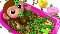 Learn Colors With Animal - Lernen Sie Farben Baby Affe Futball Bad Zeit Fingerlied Kinderlieder Für Kinder