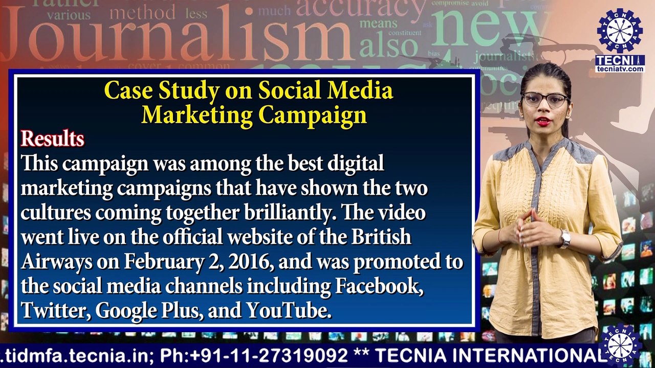 BAJMC || Ms. Mansi Chopra || CASE STUDY ON SOCIAL MEDIA MARKETING CAMPAIGN || TIAS || TECNIA TV
