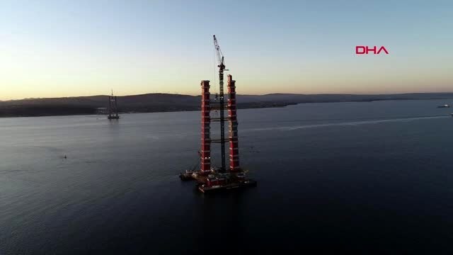 Çanakkale 1915 çanakkale köprüsü ayakları yarı uzunluğa ulaştı