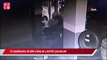 Maltepe’de 15 dakikada 30 bin liralık lastik hırsızlığı kamerada