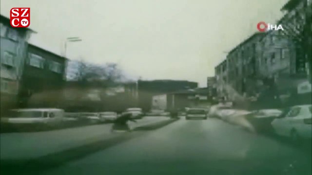 Yaşlı kadının dehşeti yaşadığı kaza kamerada