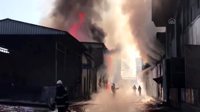 Boya ve tiner atölyesinde yangın (1)