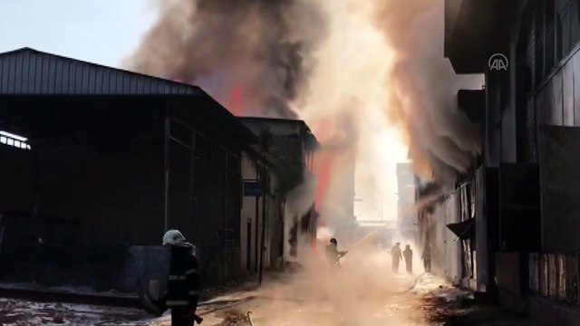 Boya ve tiner atölyesinde yangın (1) - GAZİANTEP