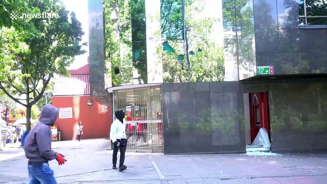 Colombian riot police clash with student protesters in Bogota