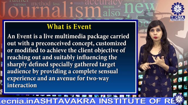 BAJMC || Ms. SONIA BATRA || Event Meaning Features & types || TIAS || TECNIA TV