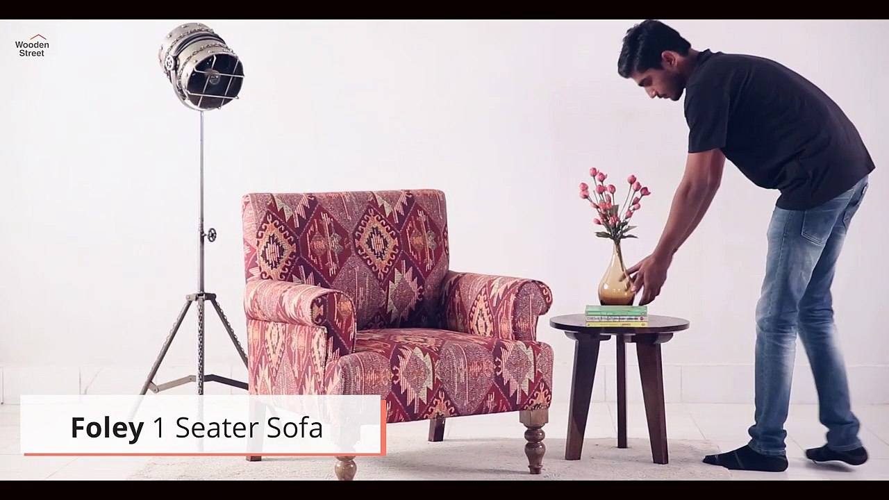 One Seater Sofa: Foley 1-Seater Sofa Design By Wooden Street