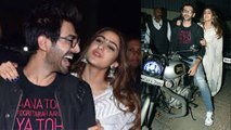Sara Ali Khan & Kartik Aaryan take bike ride before Love Aaj Kal 2 screening |FilmiBeat