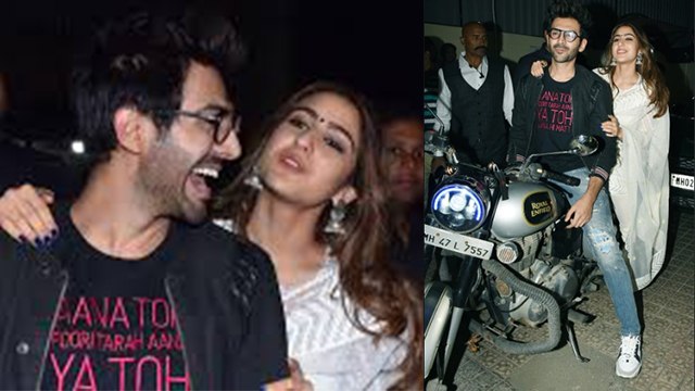 Sara Ali Khan & Kartik Aaryan take bike ride before Love Aaj Kal 2 screening |FilmiBeat