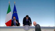 Conte in conferenza stampa con il Ministro Alfonso Bonafede (13.02.20)