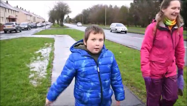 Carronshore Primary School doing Wallace Wanders sponsored walk for Scottish Autism