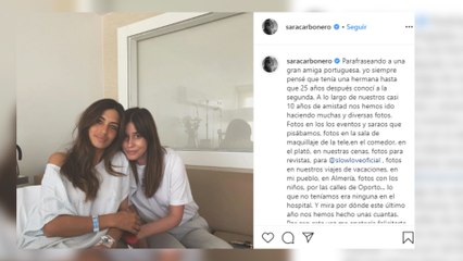 Emotiva felicitación de Sara Carbonero a Isabel Jiménez