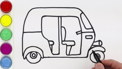 How to Draw Auto Rickshaw Easy with Acrylic Paints fro Kids - Dailymotion
