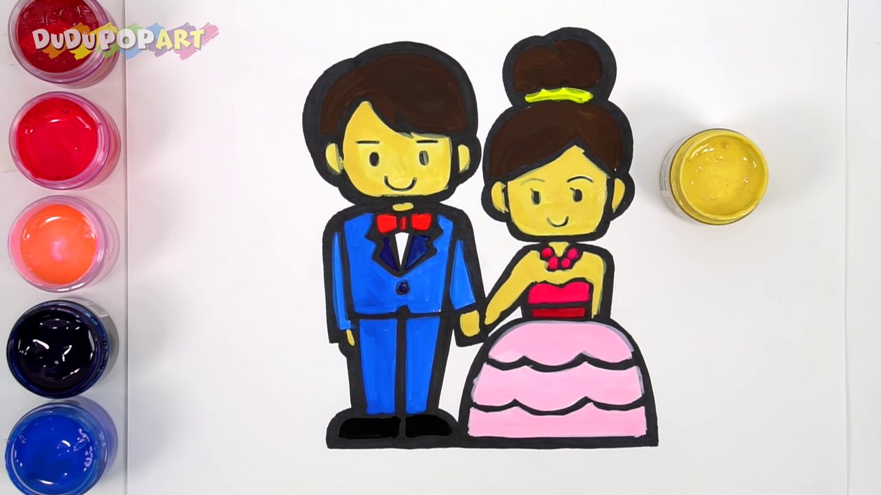 Let's learn to glitter Wedding drawing and coloring for kids #DuDuPopART #TOBiART - YouTube