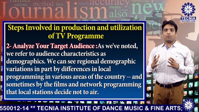 BAJMC || Mr. MAYANK ARORA || Steps Involved in Production And Utilisation of TV Programme || TIAS || TECNIA TV