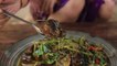 Cambodian food - Fried Cockle with water spinach - ឆាងាវជាមួយត្រកួន - ម្ហូបខ្មែរ