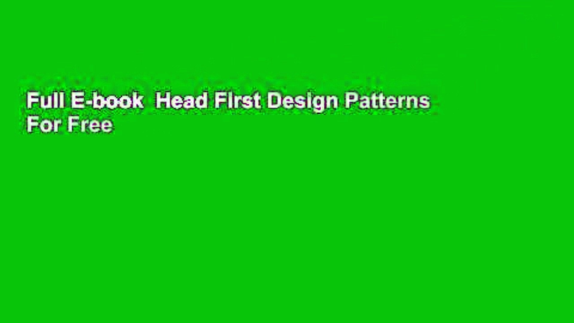 Full E-book  Head First Design Patterns  For Free