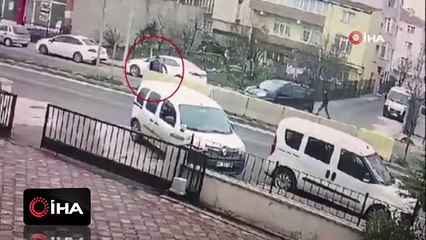 Karakolun önünde hasmını aracıyla ezmeye kalkıştı