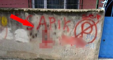 Mahallenin duvarlarına çizilen müstehcen resimler tepki çekti