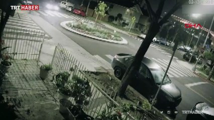 Alkollü sürücü dönel kavşağı uçarak geçti