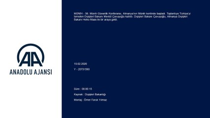 Dışişleri Bakanı Çavuşoğlu, Alman mevkidaşı ile bir araya geldi - MÜNİH