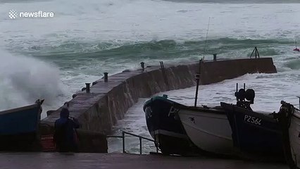 Storm Dennis hits the Cornish coast