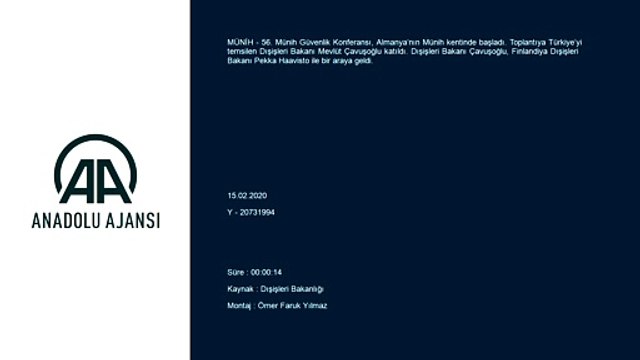 Dışişleri Bakanı Çavuşoğlu, Finlandiya Dışişleri Bakanı Haavisto ile bir araya geldi - MÜNİH