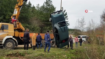 Naras Çayına uçan otomobil dalgıçlar tarafından bulundu