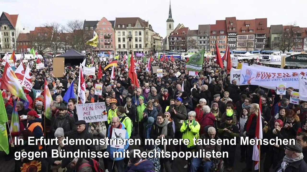 'Kein Pakt mit Faschisten': Großdemonstration in Erfurt