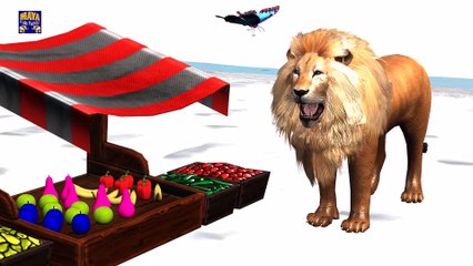 Kids Funny Cartoon - Wrong Kids Colors Wild Animals Matching Game for Toddlers Gorilla Lion Tiger Horse Camel Eat Fruits