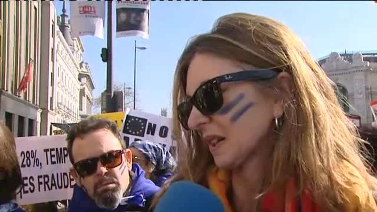 Protesta de empleados temporales públicos