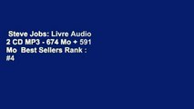 Steve Jobs: Livre Audio 2 CD MP3 - 674 Mo   591 Mo  Best Sellers Rank : #4