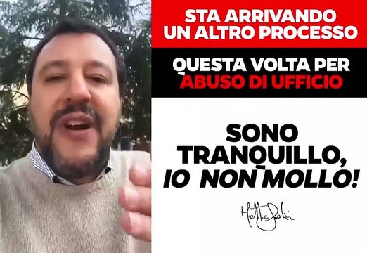 Salvini - Pare che mi stia arrivando un altro processo (19.02.20)