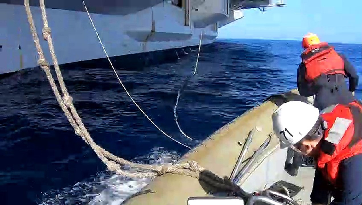 US Navy Aircraft Carrier - USS Theodore Roosevelt CVN 71 - Small Boat Operations