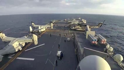 US Marines Debark USS America - Philippine Sea  - Feb. 10, 2020