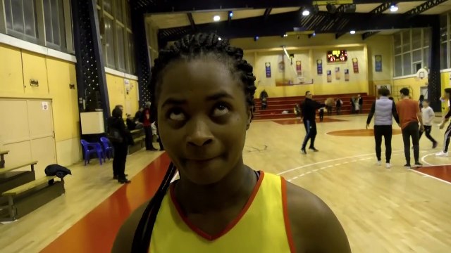 Monique Ilouga après la victoire du Martigues Sport Basket contre Dijon