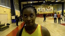 Monique Ilouga après la victoire du Martigues Sport Basket contre Dijon