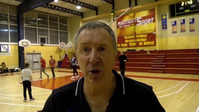 Le coach Jacky Bichard après la victoire de Martigues Sport Basket contre Dijon