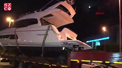 Bot fuarı için İstanbul'a getirilen tekneler böyle taşındı