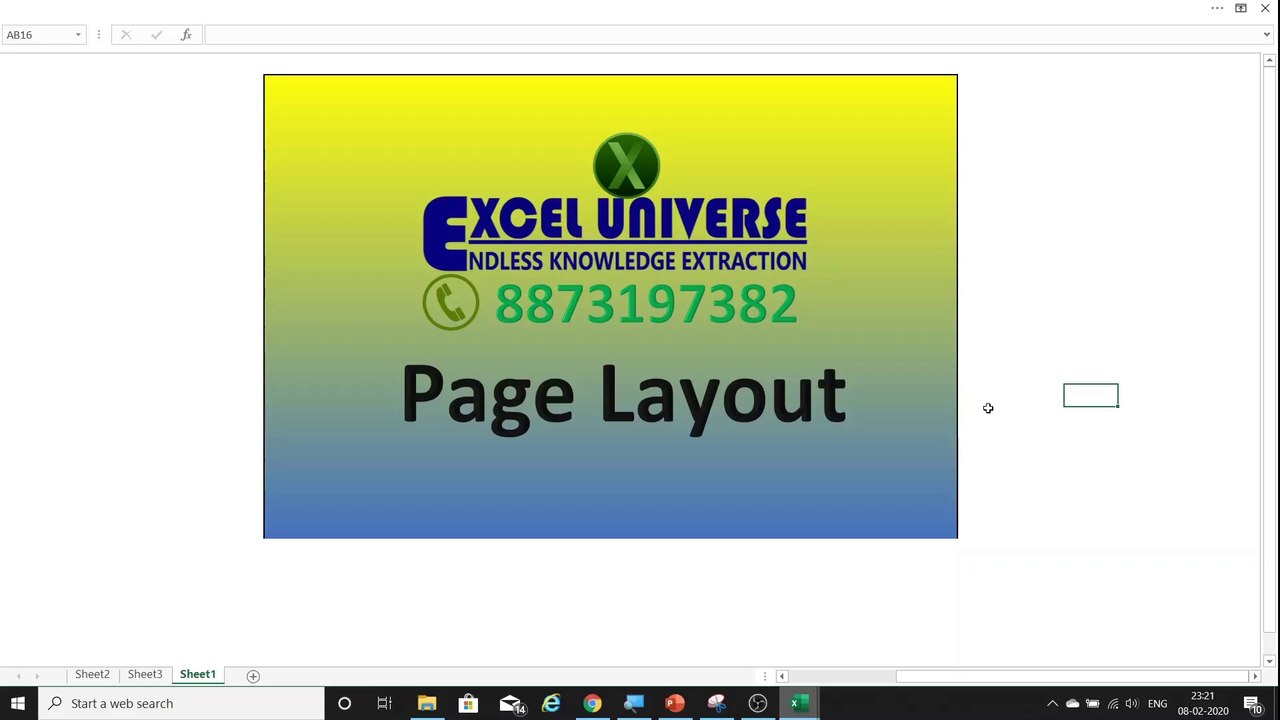Page Layout Tab in Hindi-Set Page to Print and Apply Themes in Excel Workbook
