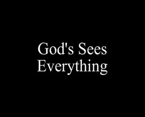 Cartoons with moral lesson. God sees everything.